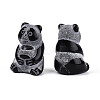 Natural Obsidian Panda Display Decorations G-T144-80-2