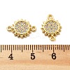 Brass Micro Pave Clear Cubic Zirconia Connector Charms KK-P304-01G-3