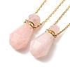 Openable Faceted Natural & Synthetic Mixed Stone Perfume Bottle Pendant Necklaces for Women NJEW-F296-03G-2