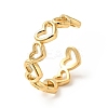 PVD Vacuum Plating 304 Stainless Steel Heart Wrap Open Cuff Ring X-RJEW-C040-01G-1