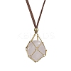 Crystal Holder Cage Necklaces NJEW-JN04586-03-4