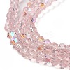 Transparent Electroplate Glass Beads Strands GLAA-F029-4mm-D26-3