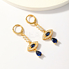 Elegant Brass Pave Cubic Zirconia Eye Leverback Earrings YO2993-1