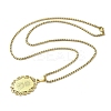 201 Stainless Steel Oval with Virgin Pendant Box Chain Necklaces NJEW-H055-08G-4