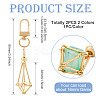 2Pcs 2 Colors Brass Empty Pouch Stone Holder for Keychain KEYC-TA0001-34-3
