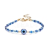 Resin Evil Eye & Glass Seed Beaded Bracelet for Women BJEW-JB08560-3