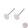 Anti-Tarnish Rhodium Plated 925 Sterling Silver Ear Stud Findings STER-A003-80-5