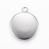 Non-Tarnish 304 Stainless Steel Pendant Cabochon Settings X-STAS-E146-18P-16mm-2