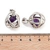 Natural Amethyst Round Ball Pendants G-Q163-05P-01-3
