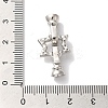 Star Rack Plating Brass Micro Pave Clear Cubic Zirconia Fold Over Clasps KK-A225-07P-3