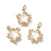Brass Micro Pave Cubic Zirconia Charms KK-Q043-04G-01-1