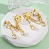 Brass Micro Pave Clear Cubic Zirconia Stud Earrings EJEW-H158-24G-2