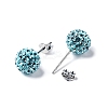 Gifts for Her Valentines Day 925 Sterling Silver Austrian Crystal Rhinestone Ball Stud Earrings for Girl Q286H031-2