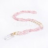Natural Rose Quartz and Natural Quartz Crystal Pendant Necklaces NJEW-I220-03-1