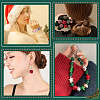 40Pcs 8 Colors Christmas Themed Resin Rhinestone Round Beads OACR-PA0001-22-5