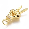Brass Micro Pave Clear Cubic Zirconia ASL Pendants LS-ZIRC-Z008-32G-3