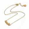 Brass Micro Pave Cubic Zirconia Door Knocker Pendant Necklaces NJEW-H202-01G-3