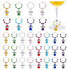 32Pcs 8 Colors Glass Angel Wine Glass Charms AJEW-PH01651-1