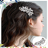 2Pcs Flower Alloy Rhinestone Hair Barrettes for Women Girls MRMJ-LP0001-02-3