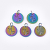 Rainbow Color Ion Plating(IP) 201 Stainless Steel Charms STAS-Q201-JN166-10-3