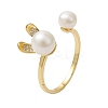 Natural Pearl Finger Rings RJEW-P113-17G-1
