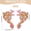 2Pcs 2 Styles Dragon Shape Polyester Embroidery Sew on Flower Appliques PATC-MA0001-36-2