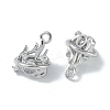 Brass Micro Pave Clear Cubic Zirconia Pendants KK-H482-08P-2