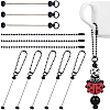 8Pcs Spray Printed Alloy Bar Beadable Pendant Decorations for Jewelry Making DIY Crafts IFIN-SC0001-77-1
