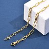 304 Stainless Steel Paperclip Chain Necklaces for Women Men NJEW-G161-01G-3