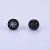 Christmas Printed Round with Snowflake Pattern Silicone Focal Beads LS-SI-JX0056A-124-1