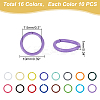160pcs 16 Colors Baking Paint Iron Jump Rings IFIN-PH0001-85-2