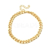 Brass Cuban Link Chain Bracelets for Women BJEW-C140-10G-4