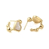 Shell Heart Stud Earrings EJEW-K287-01G-B-3