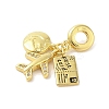 Rack Plating Brass Micro Pave Clear Cubic Zirconia Enamel European Dangle Charms LS-KK-S380-28G-2