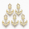 Brass Micro Pave Clear Cubic Zirconia Links Connectors ZIRC-T012-76G-1