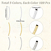 300Pcs 3 Colors Brass Tube Beads KK-PA0001-07-2