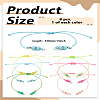 8Pcs 8 Colors Braided Waxed Polyester Cord Adjustable Link Bracelet Makings MAK-LP0001-06-2