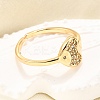 Brass Micro Pave Clear Cubic Zirconia Cuff Rings for Women RJEW-H247-33G-2