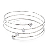 304 Stainless Steel Triple Loops Wire Wrap Bangle BJEW-K227-02P-2