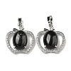 Natural Obsidian with Clear Cubic Zirconia Pendants G-G133-03P-23-1