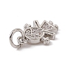 Brass Micro Pave Cubic Zirconia Charms ZIRC-F132-20P-3