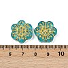Baking Paint and Golden Metal Enlaced Glass Beads DGLA-T004-09B-3