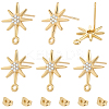 10Pcs Brass Micro Pave Clear Cubic Zirconia Stud Earrring Findings KK-BBC0022-28-7