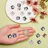 60Pcs 6 Colors Zinc Alloy Enamel Pendants ENAM-CJ0001-77-4
