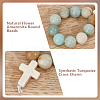 Natural Flower Amazonite Round Beads Pendant Decoration HJEW-OC00017-4