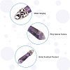 12Pcs Bullet Natural Amethyst Pointed Pendants G-FW0001-11-4