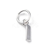 925 Sterling Silver Letter Charms STER-C012-01S-I-1