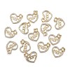 Brass Micro Clear Cubic Zirconia Pendants ZIRC-F120-045G-4