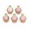 Natural Rose Quartz Half Round Charms STAS-N109-213A-G-1