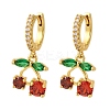Brass Micro Pave Cubic Zirconia Hoop Earrings EJEW-D322-11G-03-4